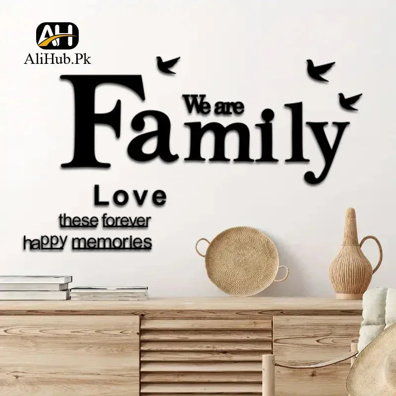 3D Wooden We Are Family Wall Decoration Art For Home wall Or Office Wall - Alihub