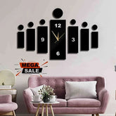 Creative 30in x 13in Wooden Wall Clock - Alihub