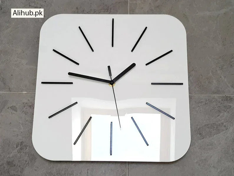Large 3D Acrylic Mirror Wall Adhesive Clock (#AC45) - Alihub