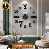 Big Size Clock With 12 Inch(Clock Hands) 3D Diy Wooden Digits Wall Clock