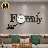 Family Clock Creative Design Large 3D Wall Adhesive Clock Wall Big Watch