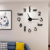 Big Size Clock With 12 Inch(Clock Hands) 3D Diy Wooden Digits Wall Clock(#22)