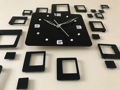 Square Patterned Romen & Number Wall Clock - Alihub