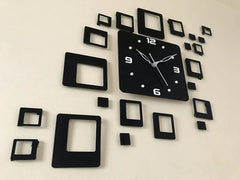 Square Patterned Romen & Number Wall Clock - Alihub