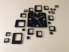 Square Patterned Romen & Number Wall Clock