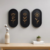 3 Piece Wooden Floral Wall Art Set