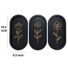 3 Piece Wooden Floral Wall Art Set