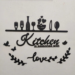 Kitchen is Seasoned with Love Wooden Wall Art