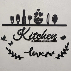 Kitchen is Seasoned with Love Wooden Wall Art - Alihub