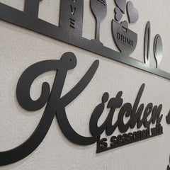 Kitchen is Seasoned with Love Wooden Wall Art