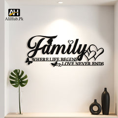 Family Butterfly Wall Art Word Sign Wall Decoration