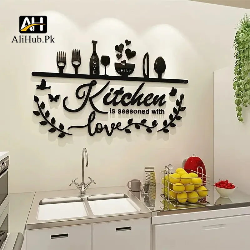 Kitchen is Seasoned with Love Wooden Wall Art - Alihub