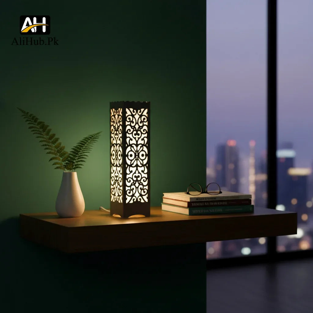 Wooden Table Lamp / Table Light / Modern Lamp(Black)