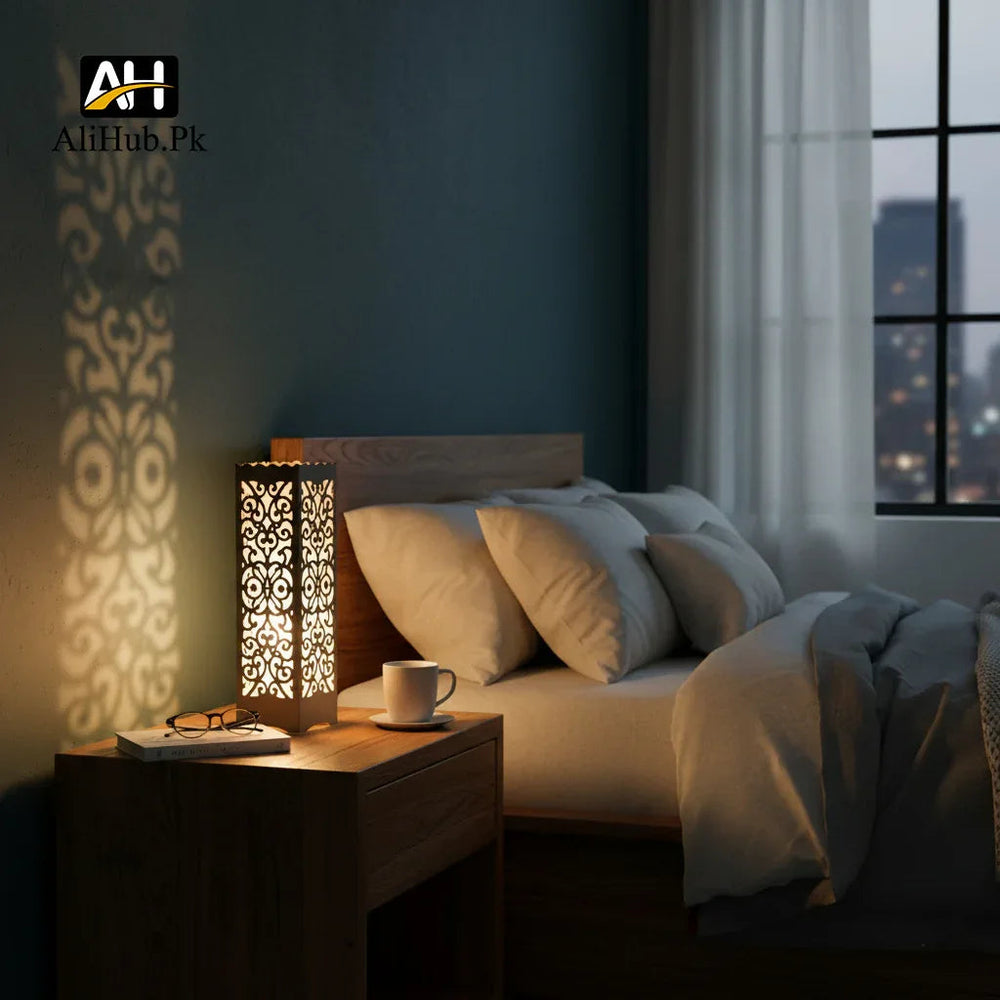 Wooden Table Lamp / Table Light / Modern Lamp(Black) - Alihub