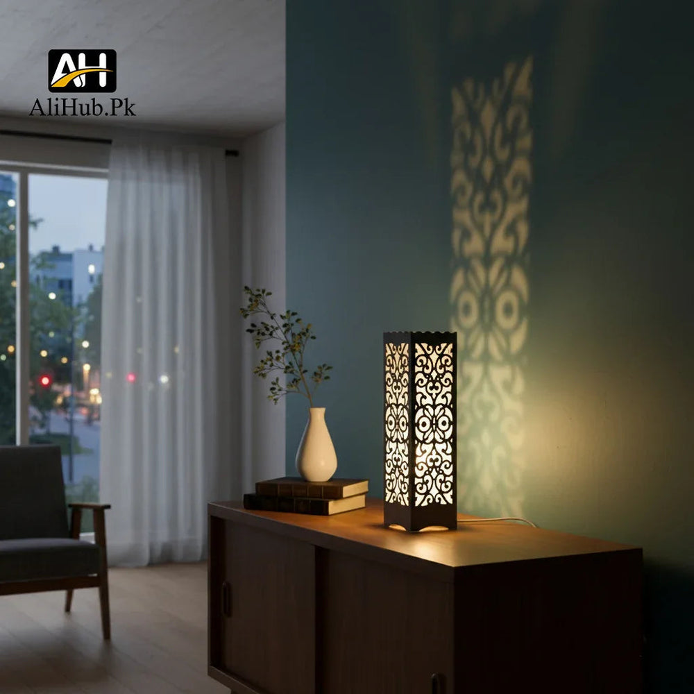 Wooden Table Lamp / Table Light / Modern Lamp(Black) - Alihub