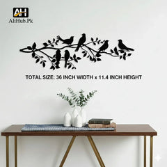 Birds on Branch | Tree Wooden Wall Decor - Alihub