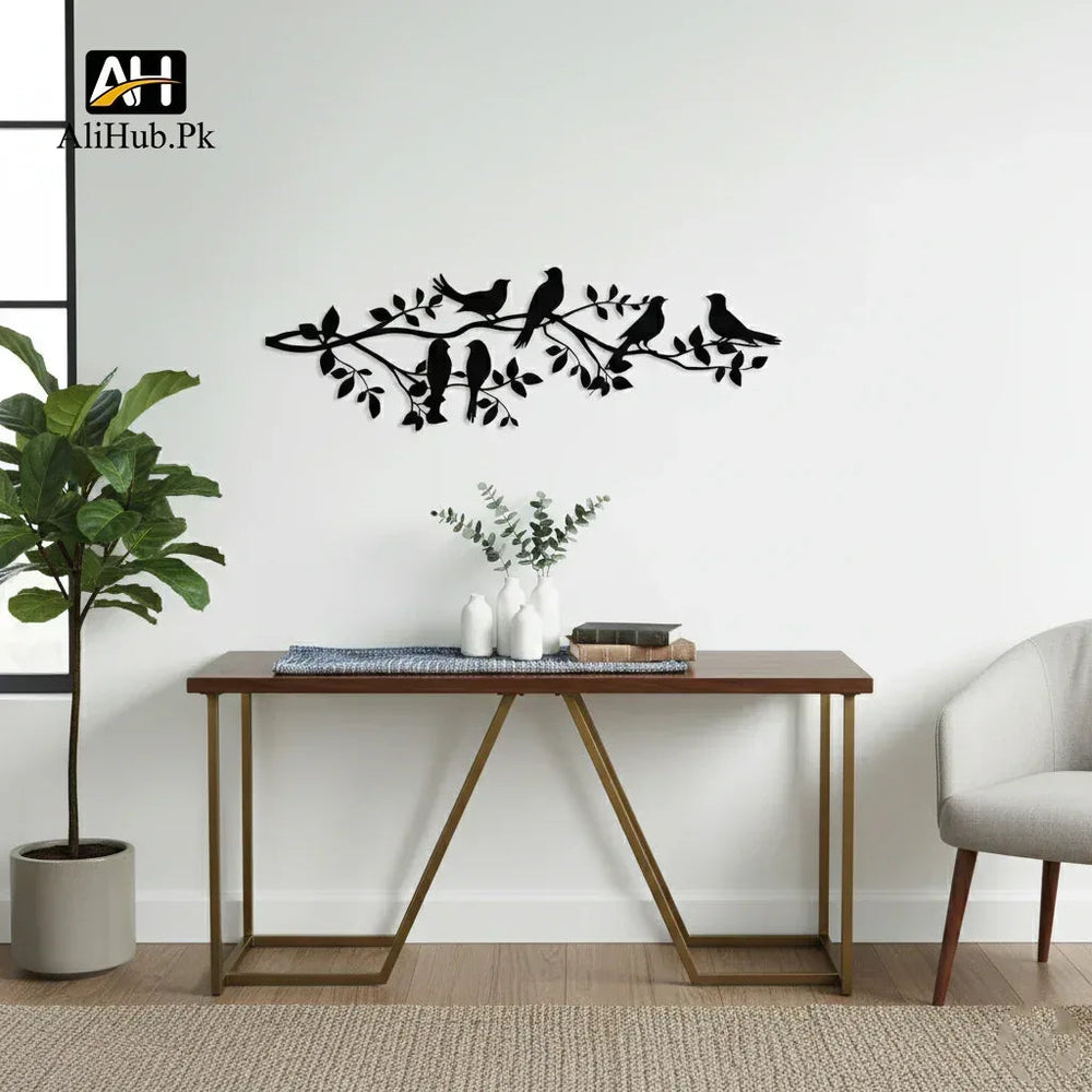 Birds on Branch | Tree Wooden Wall Decor - Alihub