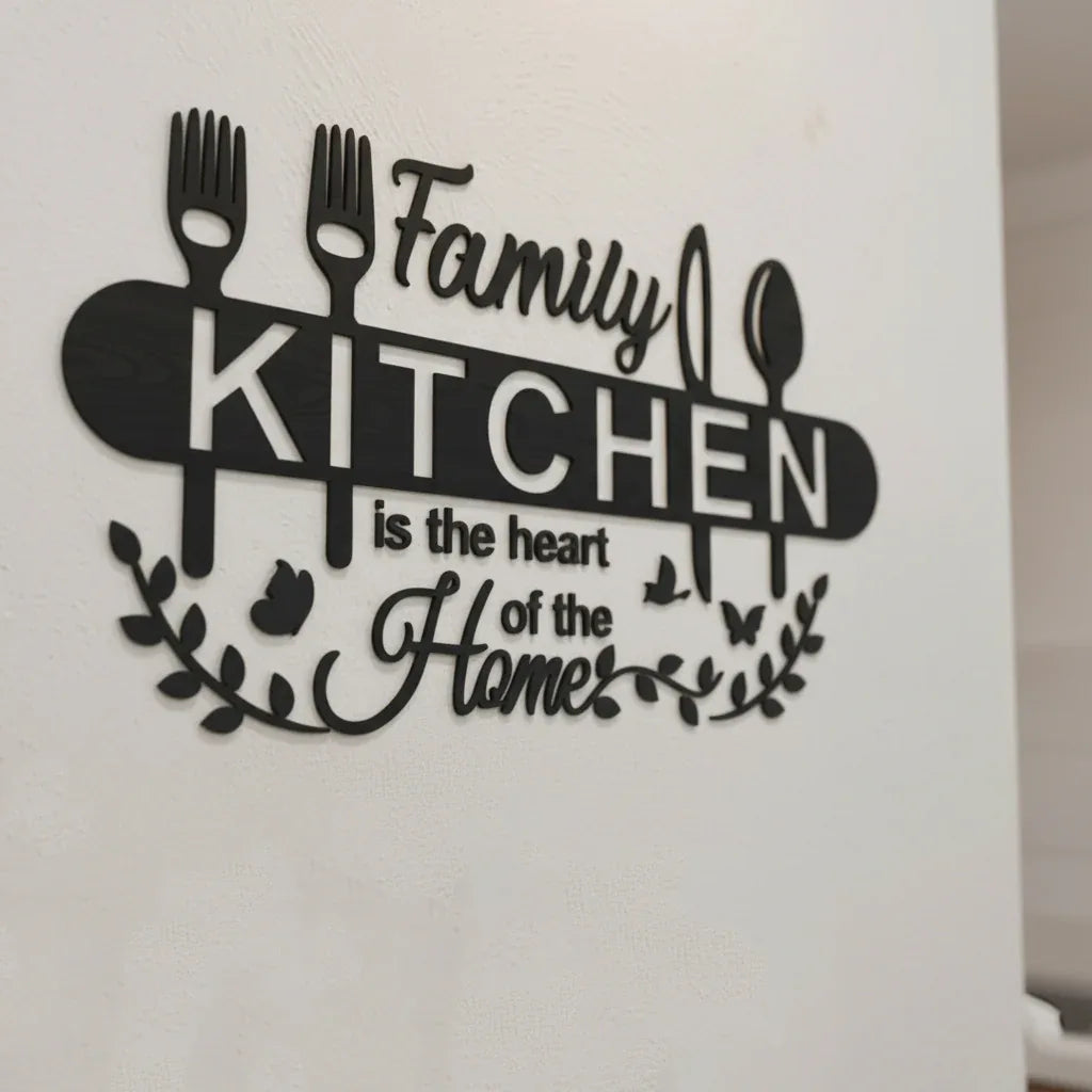 Kitchen Family Is the Heart Of the Home Wooden Wall Art