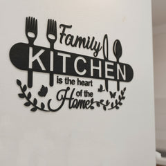 Kitchen Family Is the Heart Of the Home Wooden Wall Art