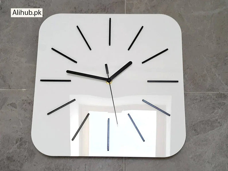 Large 3D Acrylic Mirror Wall Adhesive Clock (#AC45)