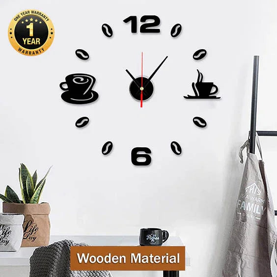 3D Diy Wooden Digits Wall Clock With 6 Inch(Clock Hands)