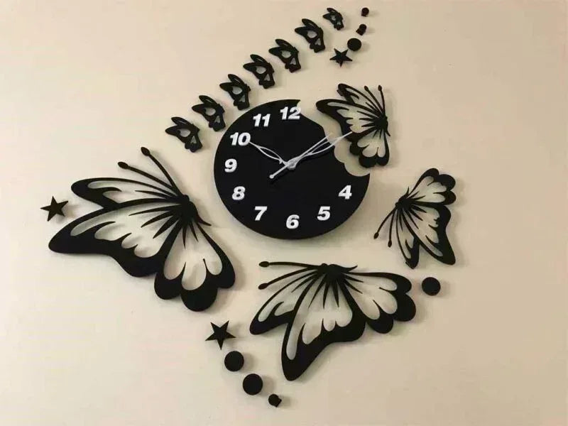 Butterflies with Stars Clock