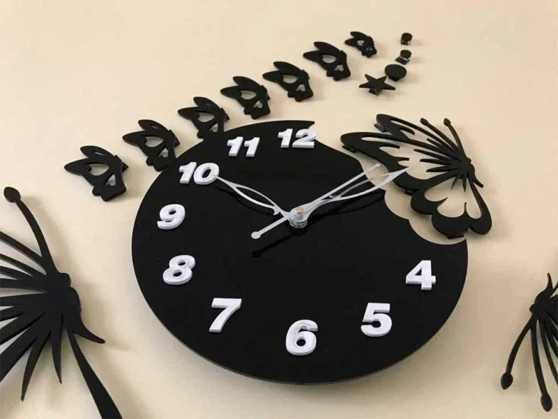 Butterflies with Stars Clock