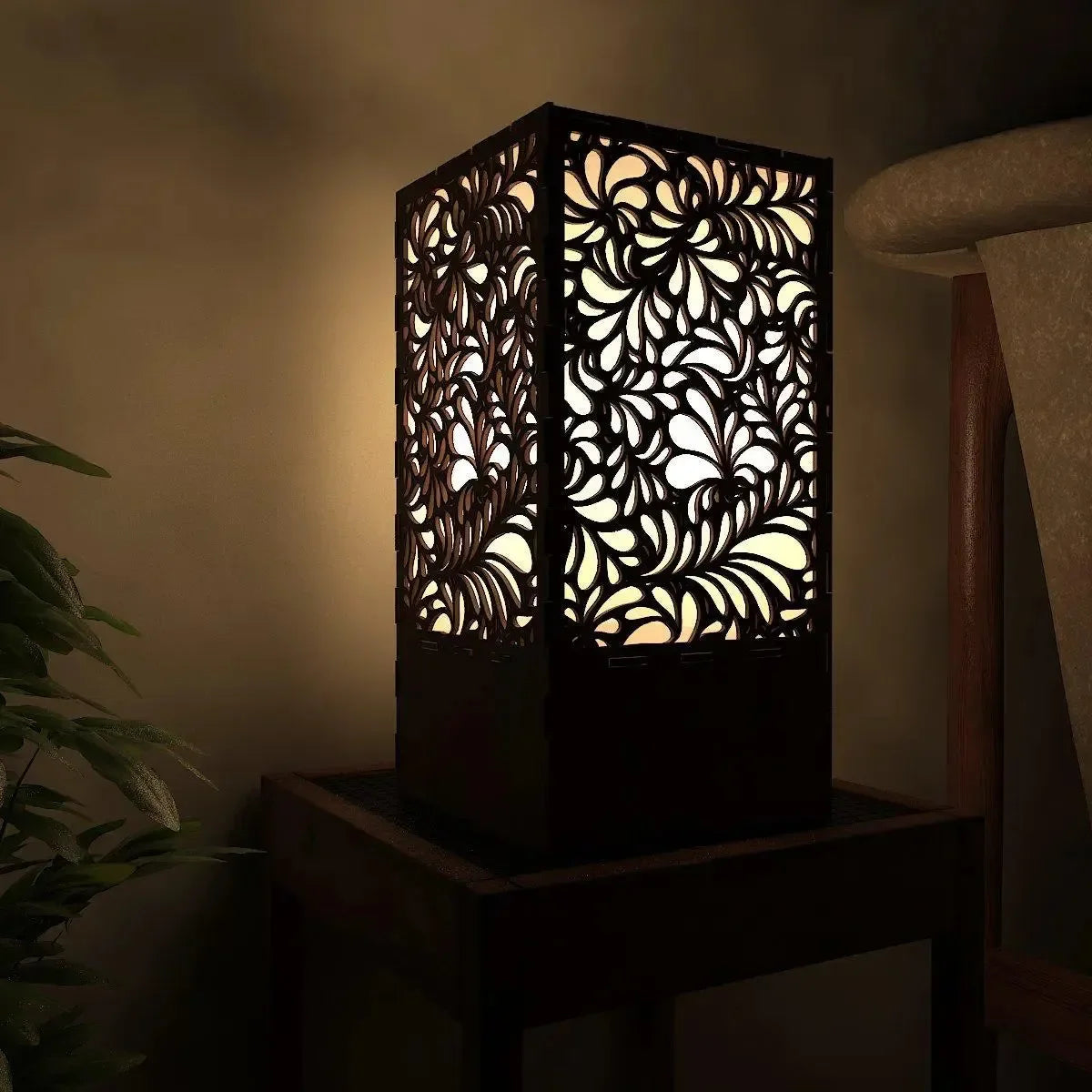 Floral Designer Wood Table Lamp / Table Light / Modern Lamp