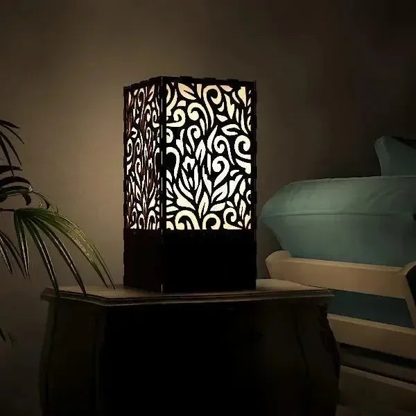 Floral Designer Wood Table Lamp / Table Light / Modern Lamp - Alihub