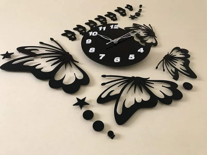 Butterflies with Stars Clock