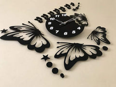 Butterflies with Stars Clock
