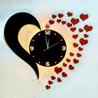 Heart Wall Clock Black, Red Big Size
