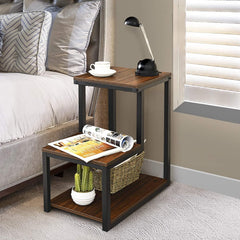 3-Tier Chair Side Table Night Stand With Storage Shelf For Living Room (WS133)
