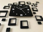 Square Patterned Romen & Number Wall Clock