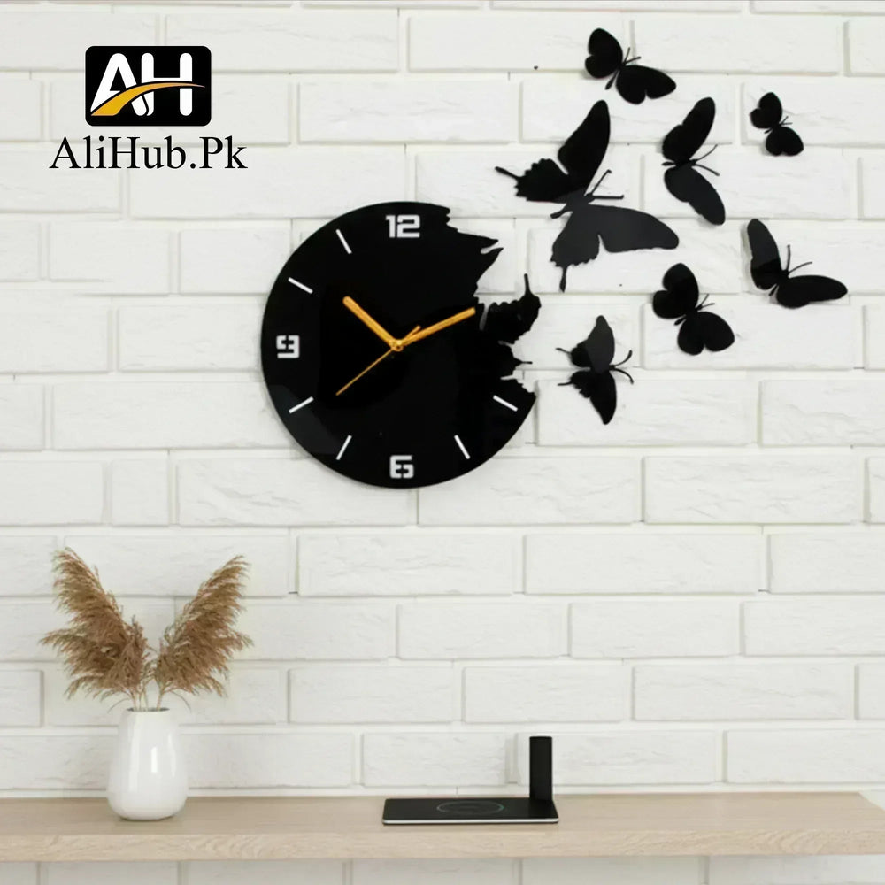 Butterfly Wooden wall clock - Alihub