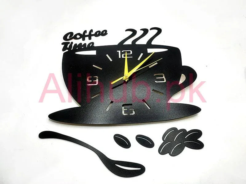 Tee Clock Wooden Wall Adhesive Clock - Alihub