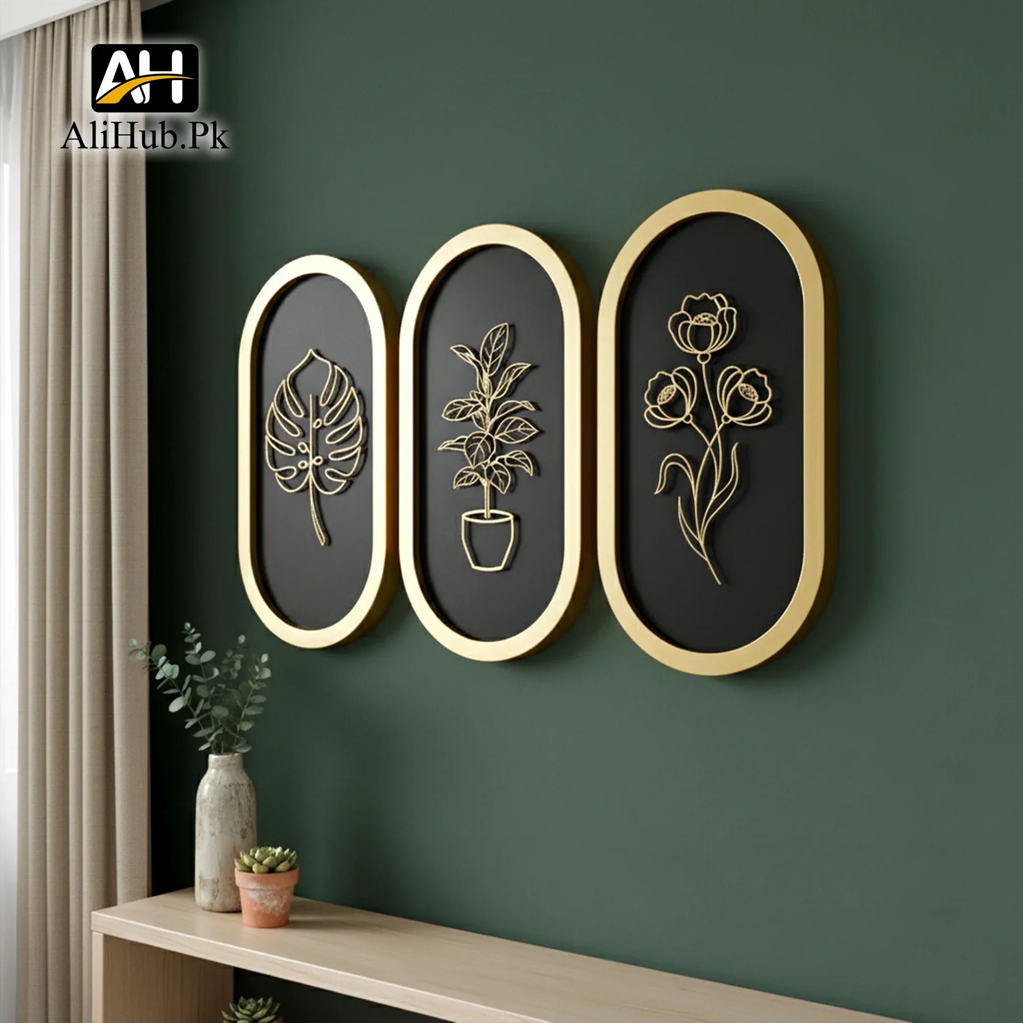 3 Piece Boho Wooden Wall Decoration - Alihub