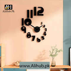 17″ x 27″ Large 3D Diy Wooden Digits Wall Clock (#10)