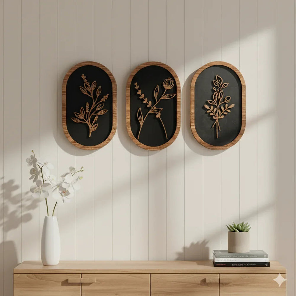 3 PCs Boho Wooden Wall Decor - Alihub