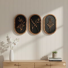 3 PCs Boho Wooden Wall Decor