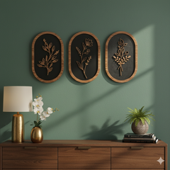 3 PCs Boho Wooden Wall Decor