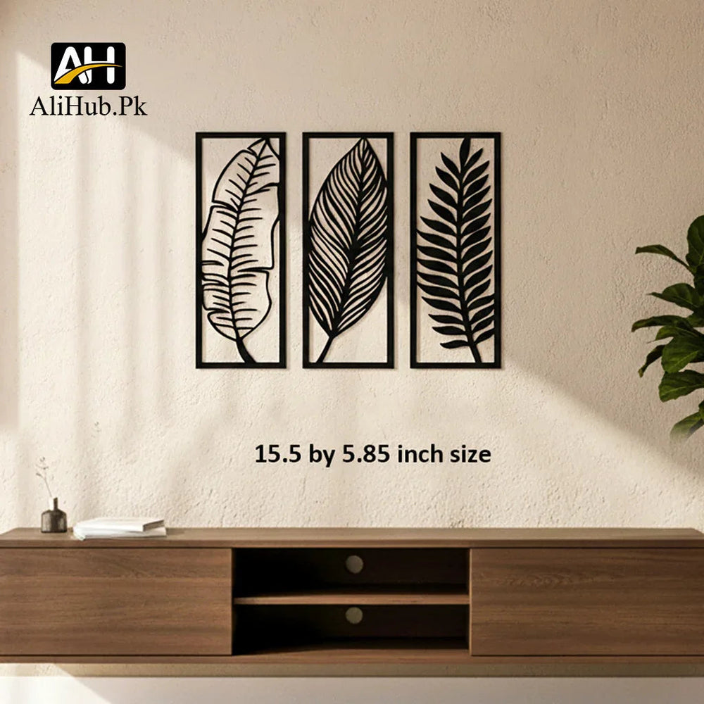 3 Leaf Frame Wooden Wall Art - Alihub