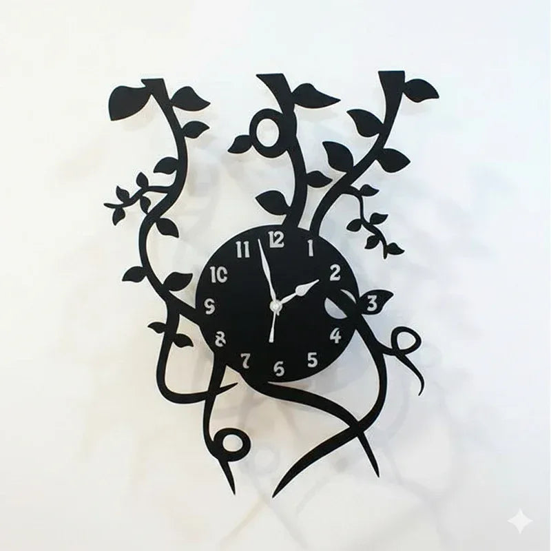 Artistic Nature-Inspired Wooden wall Clock - Alihub