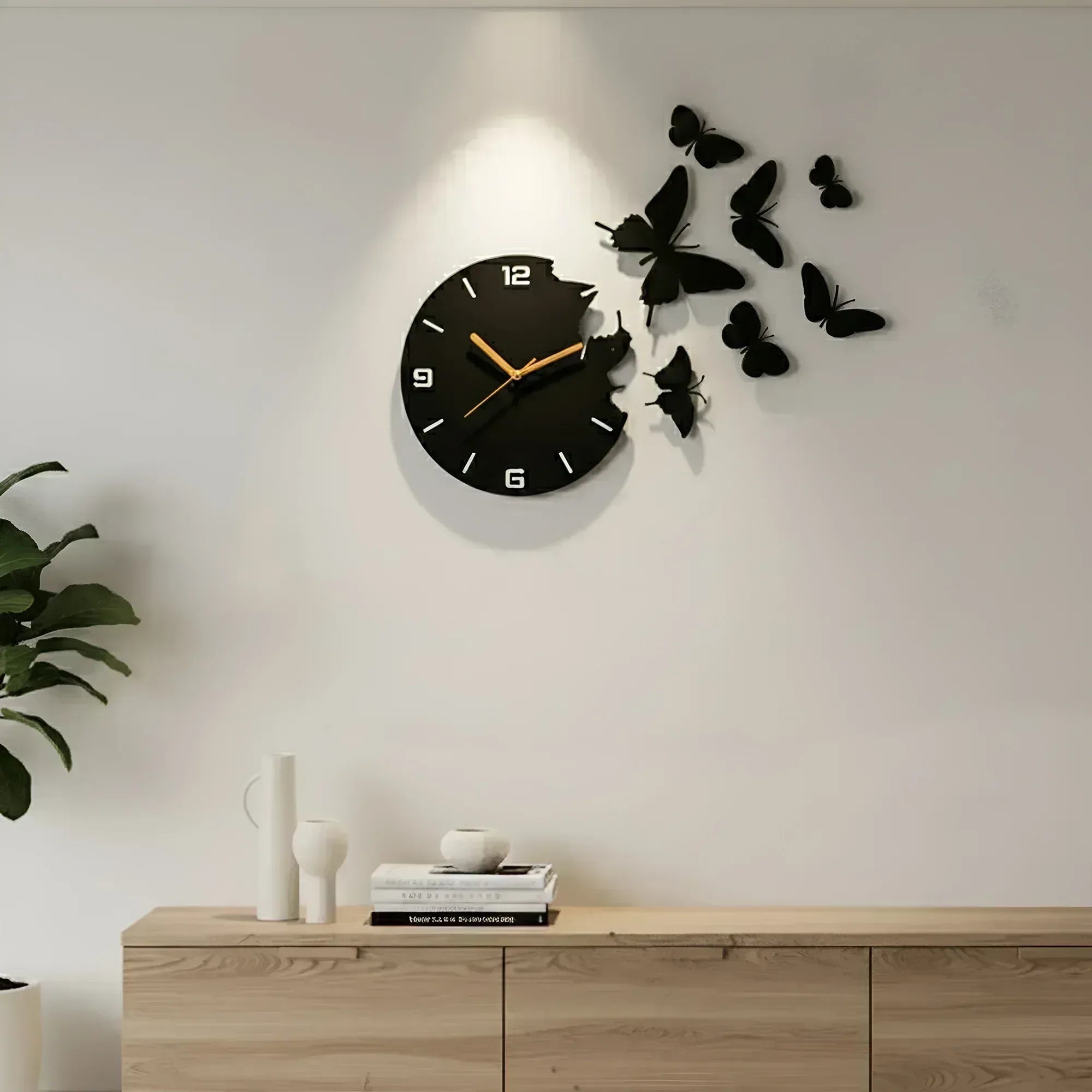 Butterfly Wooden wall clock - Alihub
