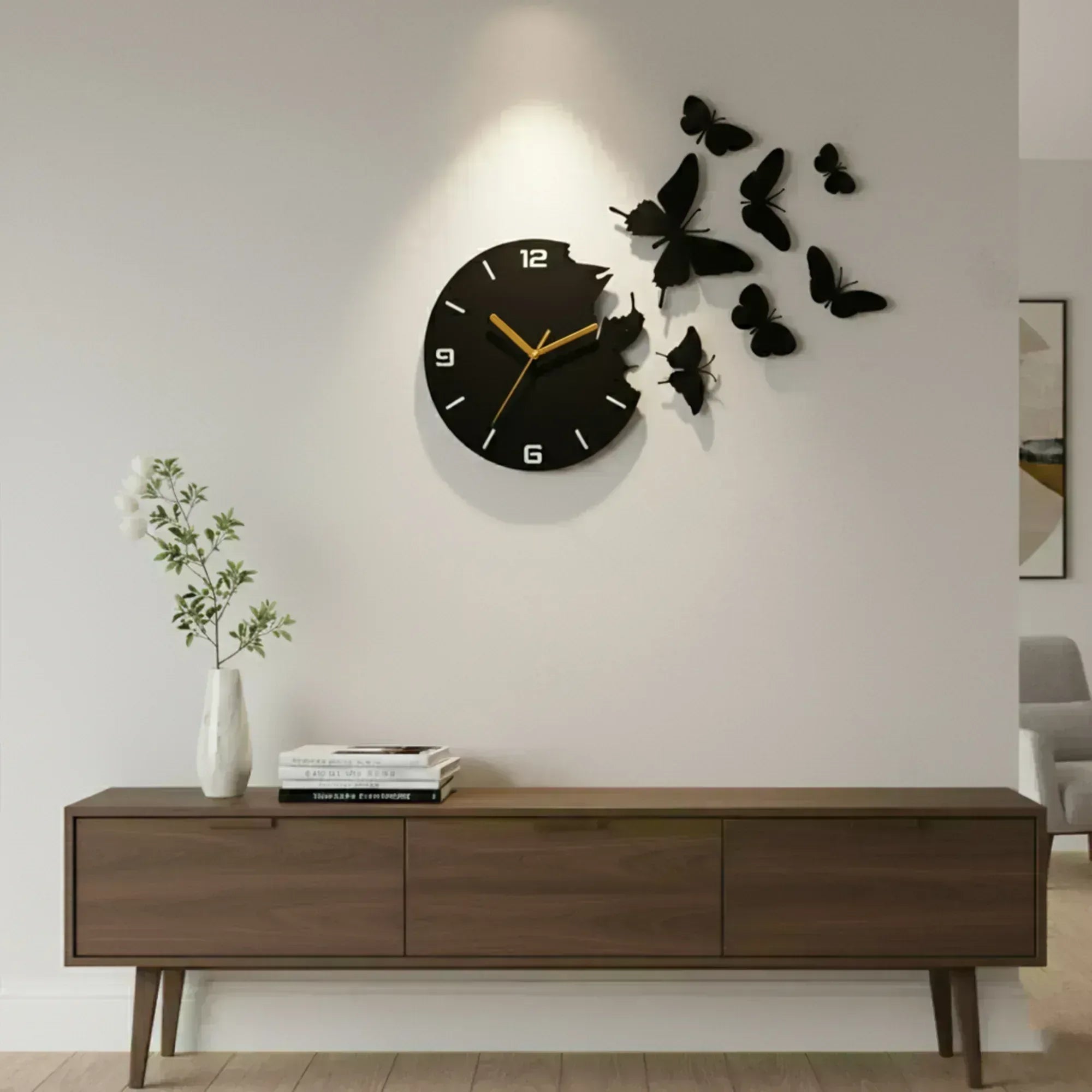 Butterfly Wooden wall clock - Alihub