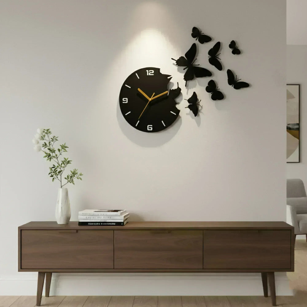 Butterfly Wooden wall clock - Alihub