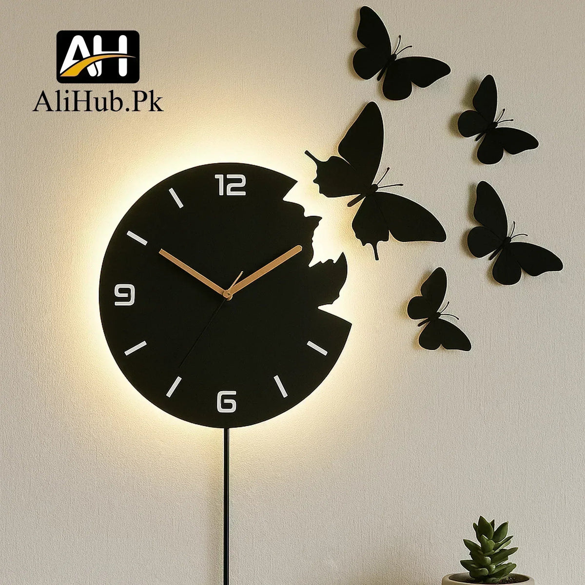 Butterfly Wooden wall clock - Alihub