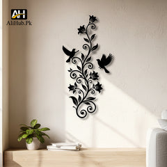 Birds On Flower Whale Wooden Wall Art