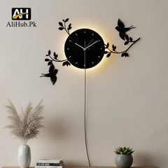 Bird Flaying Wooden wall Clock