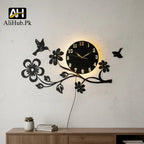 Creative Flower, Bird & Butterfly Design Wall Clock